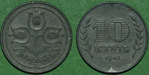 Netherlands 1943 Ten Cents
