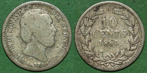 Netherlands 1885 Ten Cents