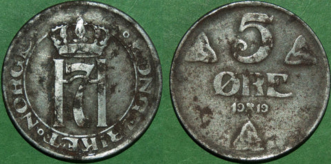 Norway 1919 Five Ore
