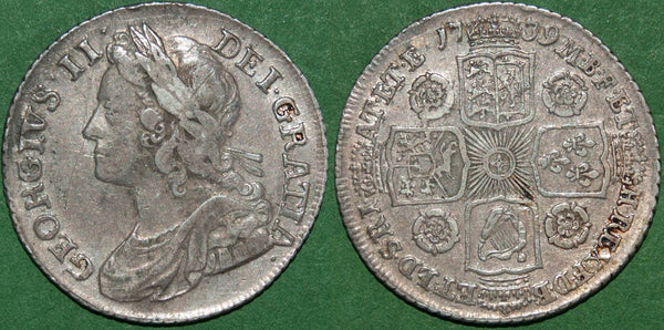 Image of a 1739 shilling coin.