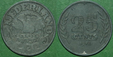 Netherlands 1942 Twenty Five Cents
