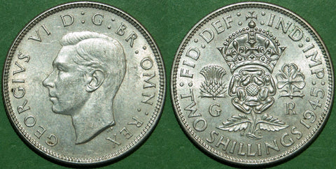 Image of a George the Sixth florin coin