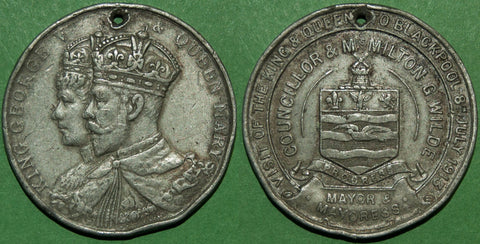 George V & Mary Medal, Royal Visit Blackpool, 1913