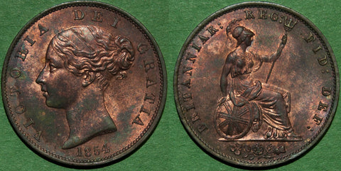 Image of an 1854 halfpenny coin