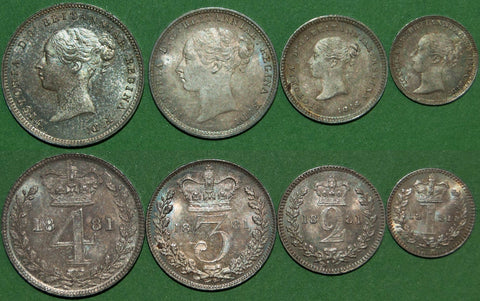 Image of an 1881 Maundy Set of coins