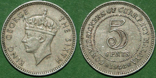 Malaya 1948 Five Cents