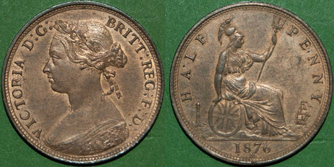 Image of an 1876 halfpenny coin