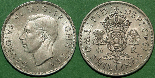 Image of a George the Sixth florin coin