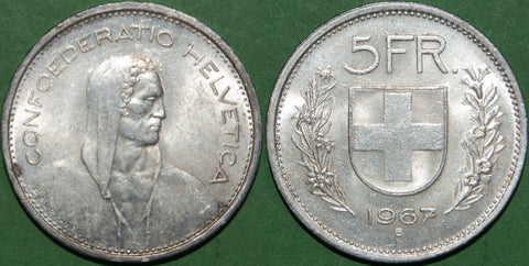 Switzerland 1967B Five Francs