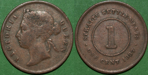 Straits Settlements 1887 One Cent