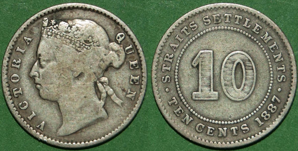 Image of a Straits Settlements 10 cents coin