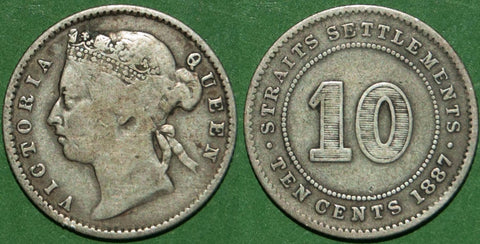 Image of a Straits Settlements 10 cents coin