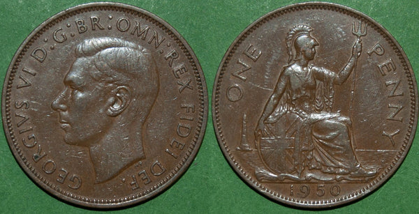 George the Sixth 1950 second issue penny