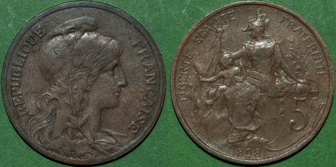 France 1898 Five Centimes