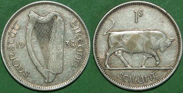Irish Free State 1930 shilling coin