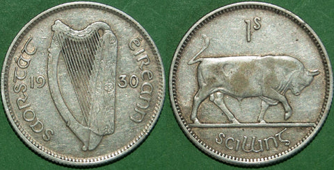 Irish Free State 1930 shilling coin