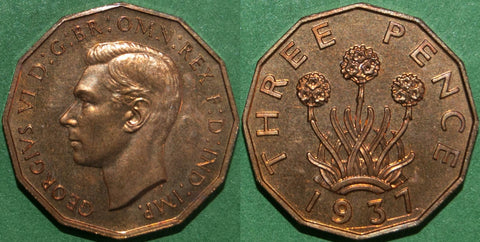 George the Sixth proof brass threepence