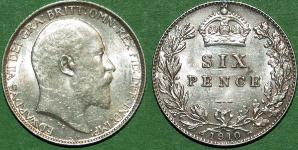 Image of an Edward the Seventh sixpence coin