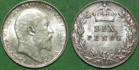 Image of an Edward the Seventh sixpence coin