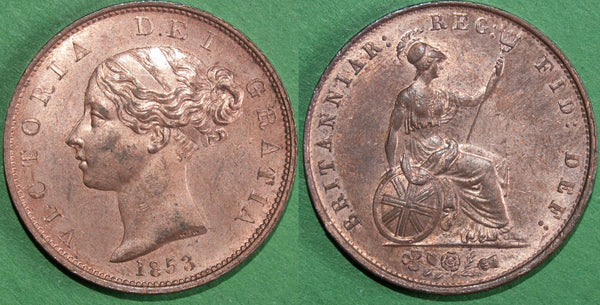 image of an 1853 halfpenny coin