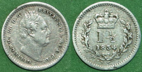1834 Threehalfpence