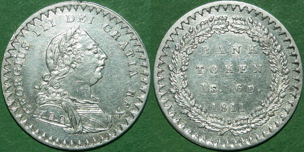 1811 One Shilling and Sixpence Bank Token