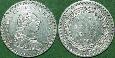 1811 One Shilling and Sixpence Bank Token