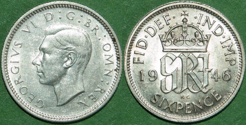 1946 Sixpence