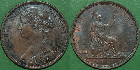 Victoria 1873 bun head penny