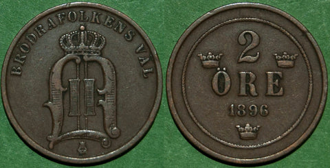 Sweden 1896 Two Ore