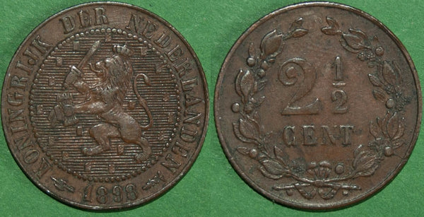 Netherlands 1898 Two & Half Cents