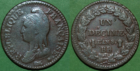 France L'An 8 BB Un Decime