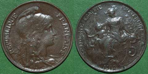 France 1912 Five Centimes