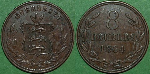Guernsey 1864 Eight Doubles