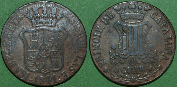 Spain - Catalonia, 1841 Six Cuartos