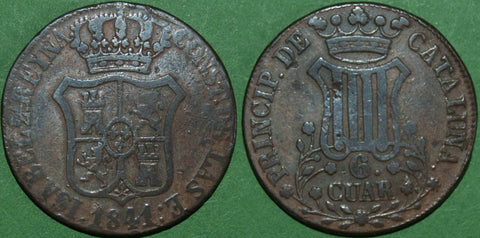 Spain - Catalonia, 1841 Six Cuartos