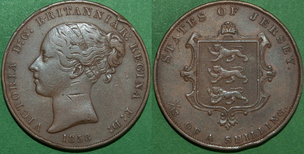 Image of a Jersey one thirteenth of a shilling coin