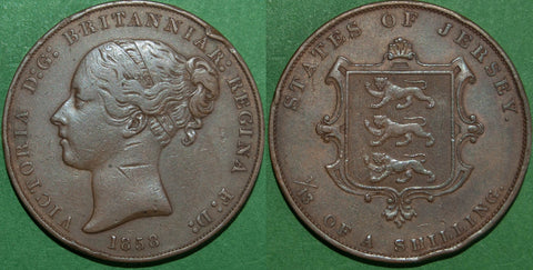 Image of a Jersey one thirteenth of a shilling coin
