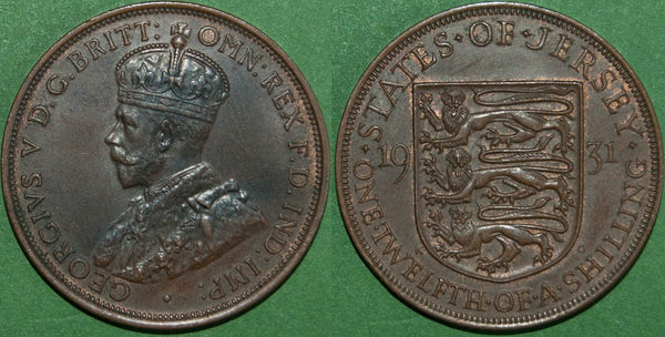Image of a Jersey 1931 one twelfth of a shilling coin