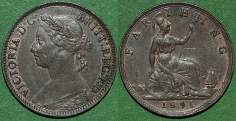 Image of a Victoria bun head farthing