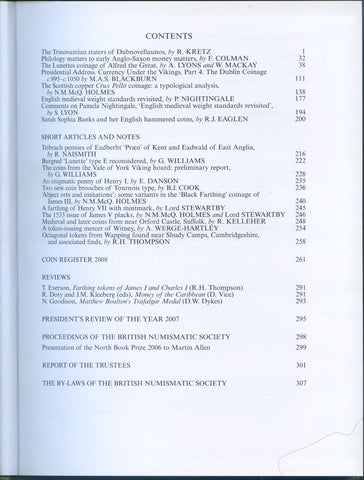 British Numismatic Journal vol.78 2008
