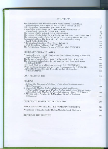 British Numismatic Journal vol.80 2010