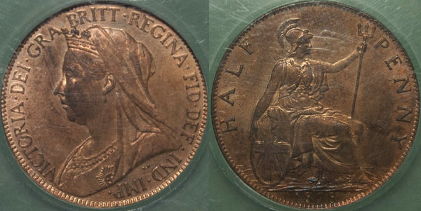 1898 Halfpenny, slabbed CGS 82