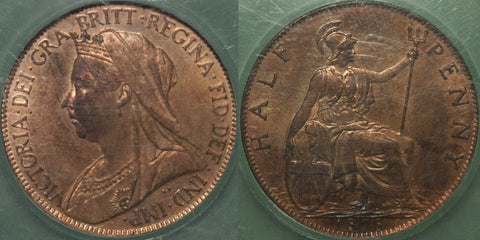 1898 Halfpenny, slabbed CGS 82