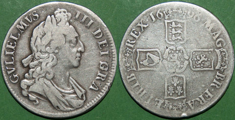 Image of a William III 1696 first bust crown coin