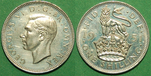 1951E George VI Proof 3rd Coinage Shilling