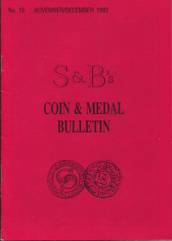 S&B's Coin and Medal bulletin fixed price list 15 for November-December 1993
