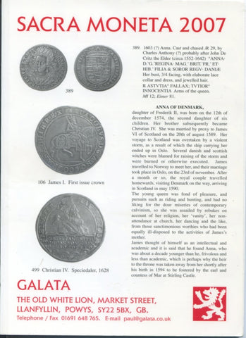 Galata Coins Sacra Moneta 2007 FPL