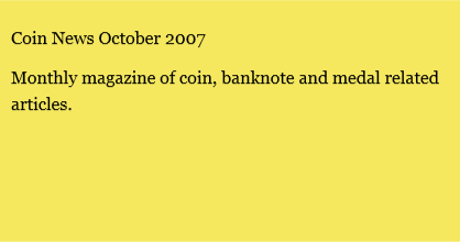 Coin News October 2007