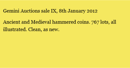 Gemini Auctions IX, 8/1/2012